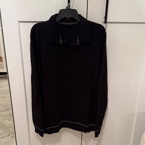 Black Long Sleeve Polo Shirt